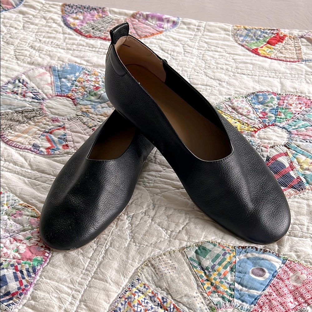 Everlane the day glove flats in black leather